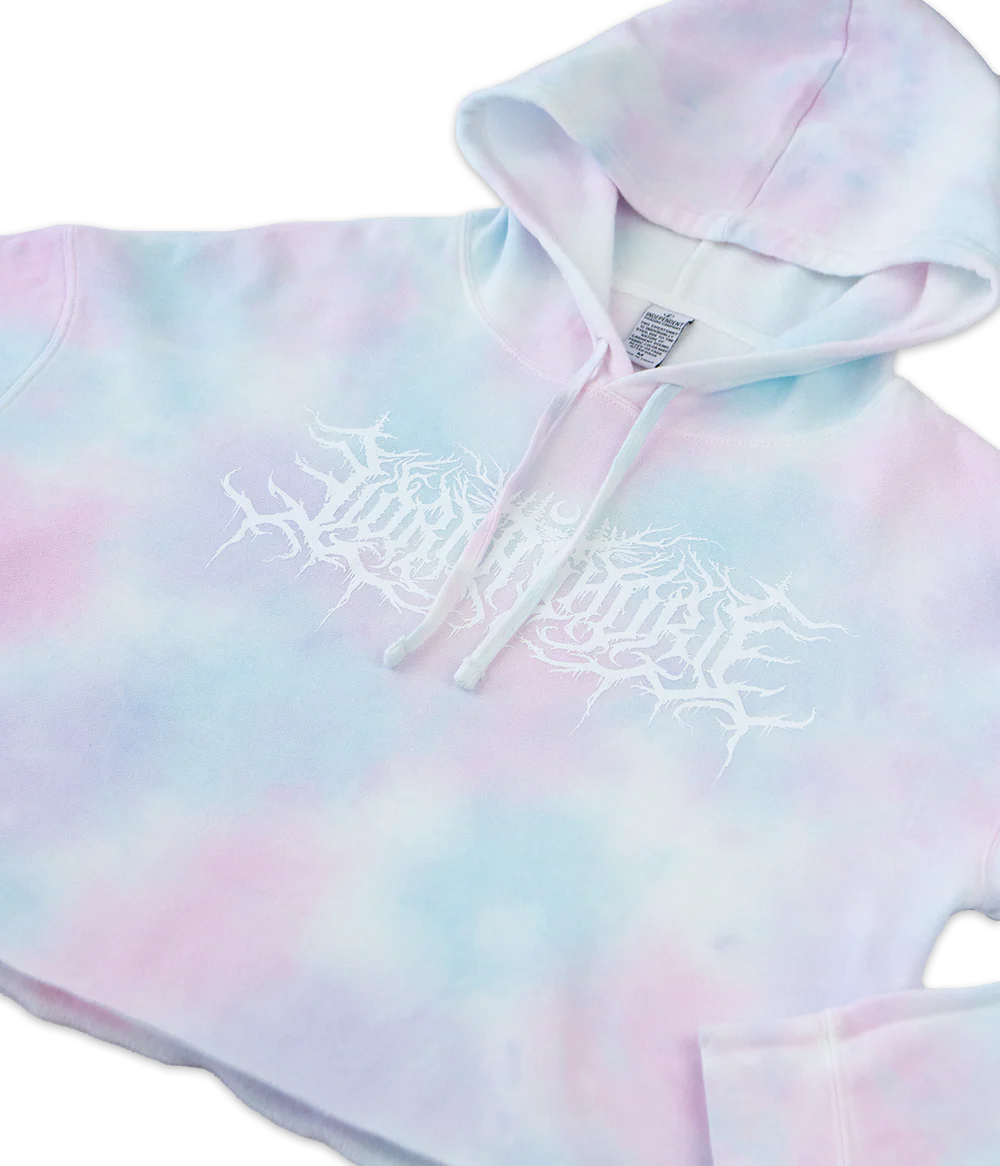 Lorna Shore Logo Tie Dye Crop Womens Hooded Sweatshirt - Image 3
