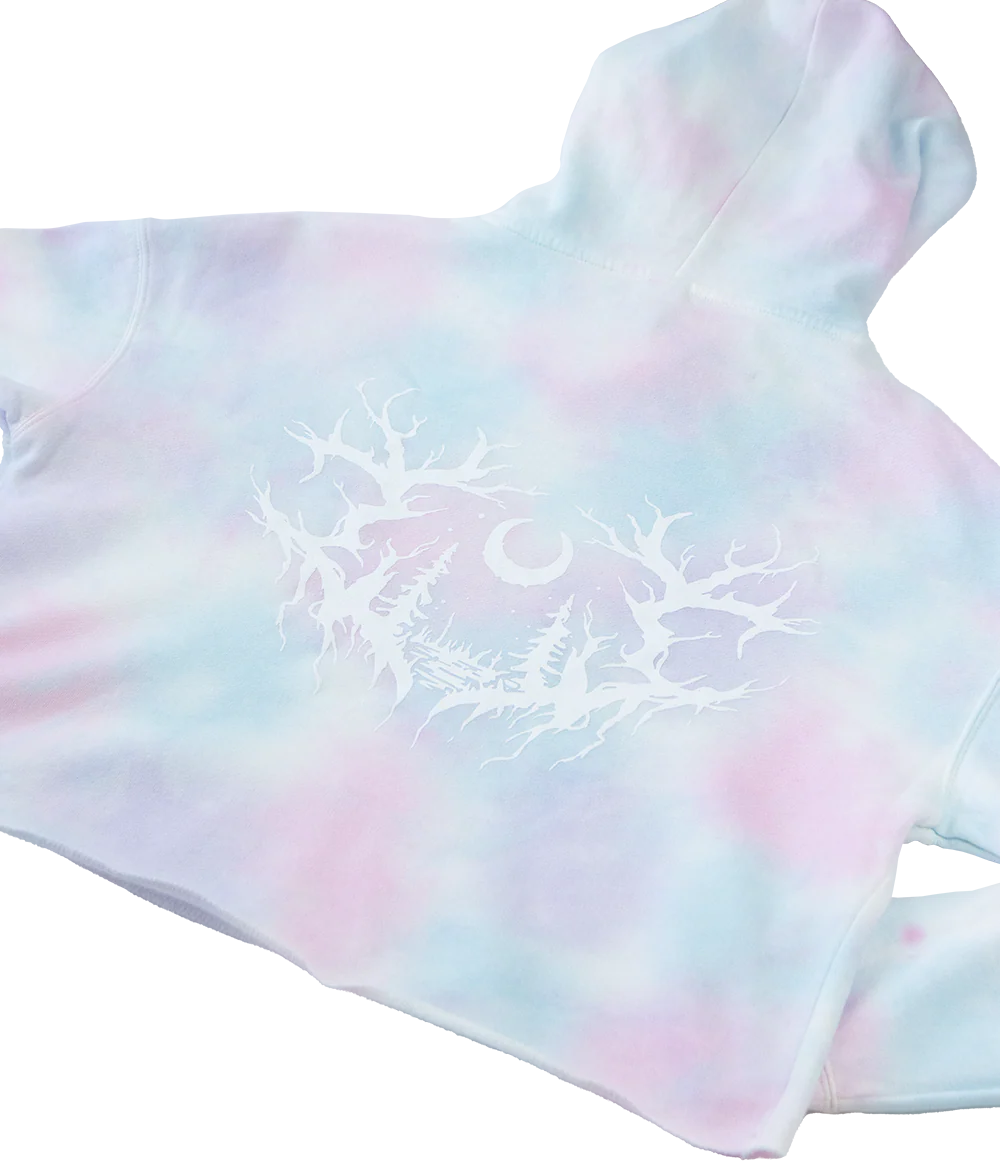 Lorna Shore Logo Tie Dye Crop Womens Hooded Sweatshirt - Image 4