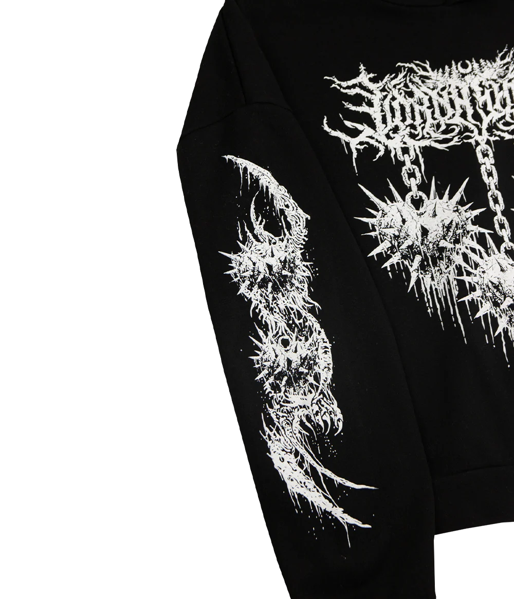Lorna Shore Spiked Heart Womens Hooded Sweatshirt - Image 3
