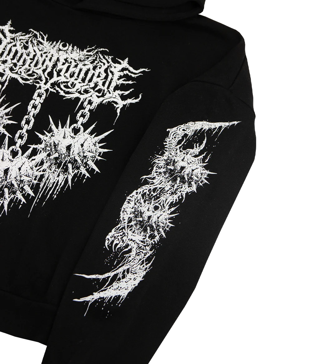 Lorna Shore Spiked Heart Womens Hooded Sweatshirt - Image 5